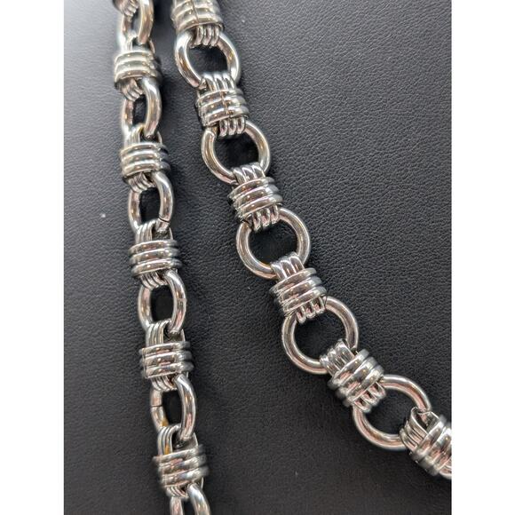 Silver Tone Heavy Chain Link 54" Necklace - Picture 3 of 6